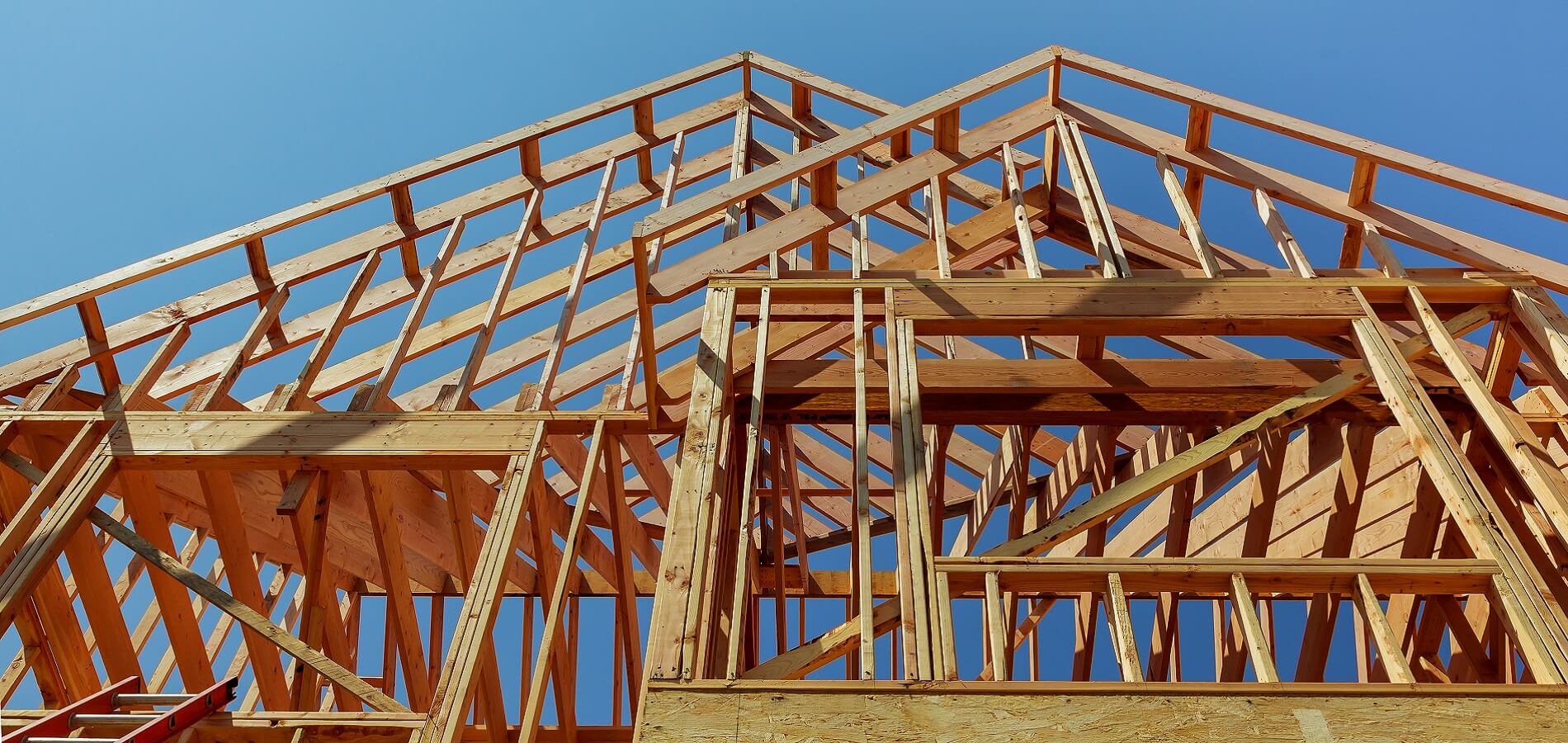 Interior Framing Of A New House Under Construction